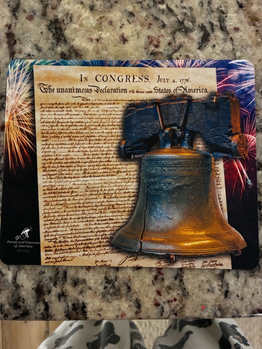 Patriotic Liberty Bell Decorative Mouse Pad - Bronze Accent